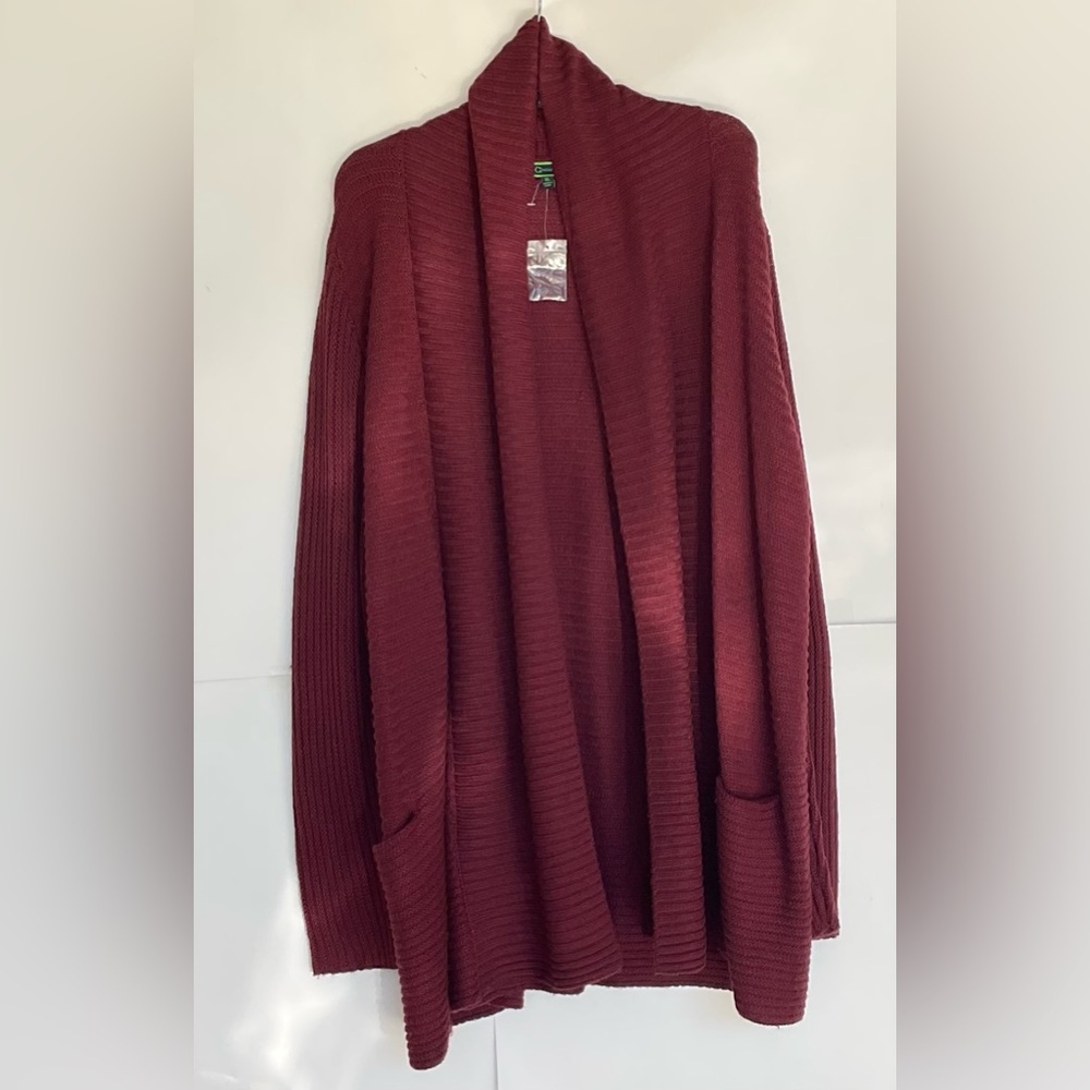 C Wonder L Wool Blend Maroon Cardigan